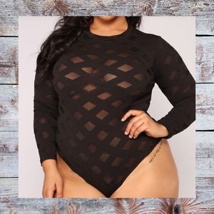 💠NEW💠Fashion nova sheer black Bodysuit